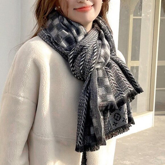 Black Printed Scarf - Picture 2 of 5